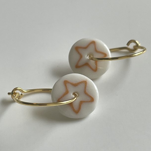 Perler til reringe, stjerne, orange (pris pr. st)