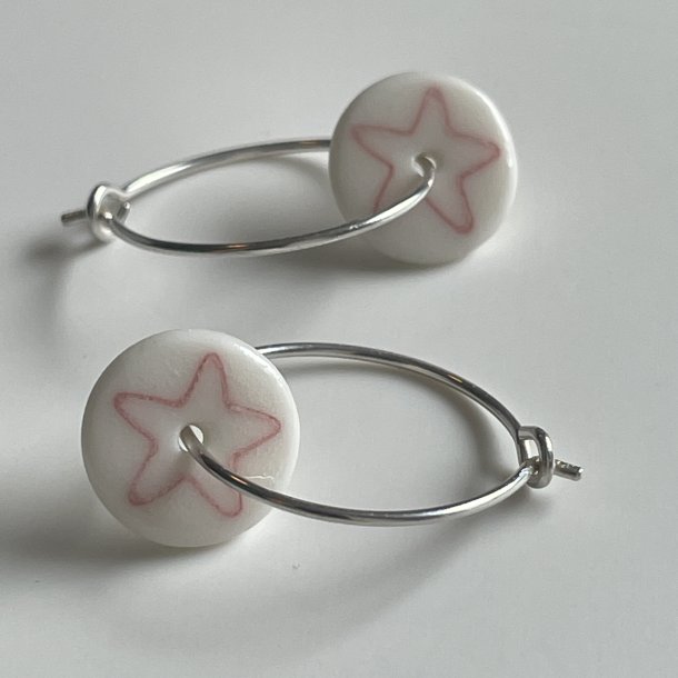 Perler til reringe, stjerne, lyserd (pris pr. st)