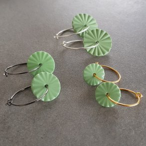 Perler til �reringe, lysegr�n (pris pr. s�t)