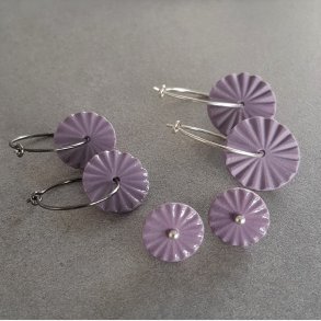 Perler til �reringe, violet (pris pr. s�t)